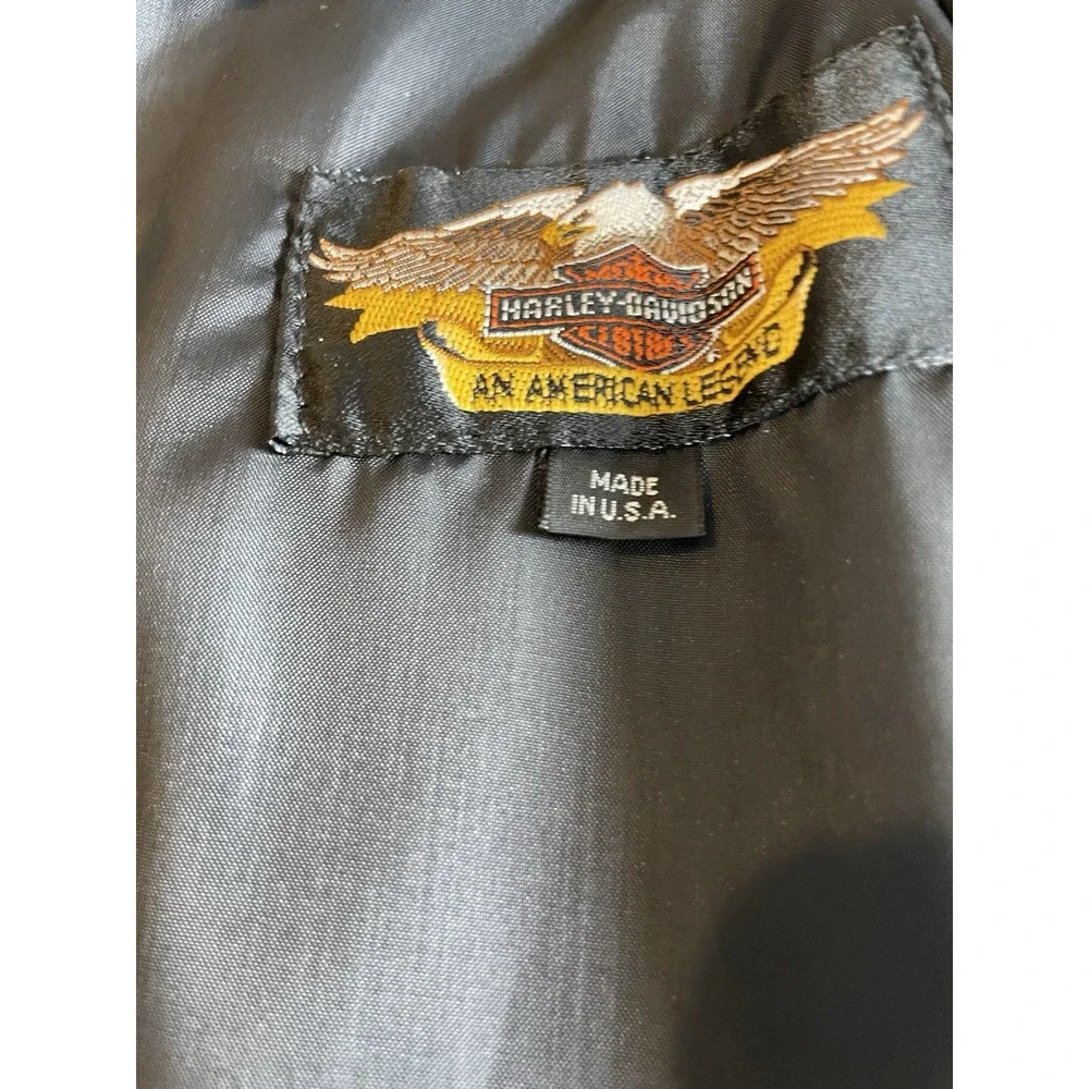 Harley Davidson Black Leather Chaps‎ with Fringe - Picture 10 of 13